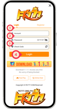 step 2 - Guide For FK777 Login